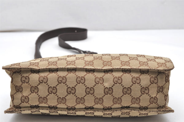 Authentic GUCCI Eclipse Shoulder Cross Bag GG Canvas Leather 120841 Brown 3628K