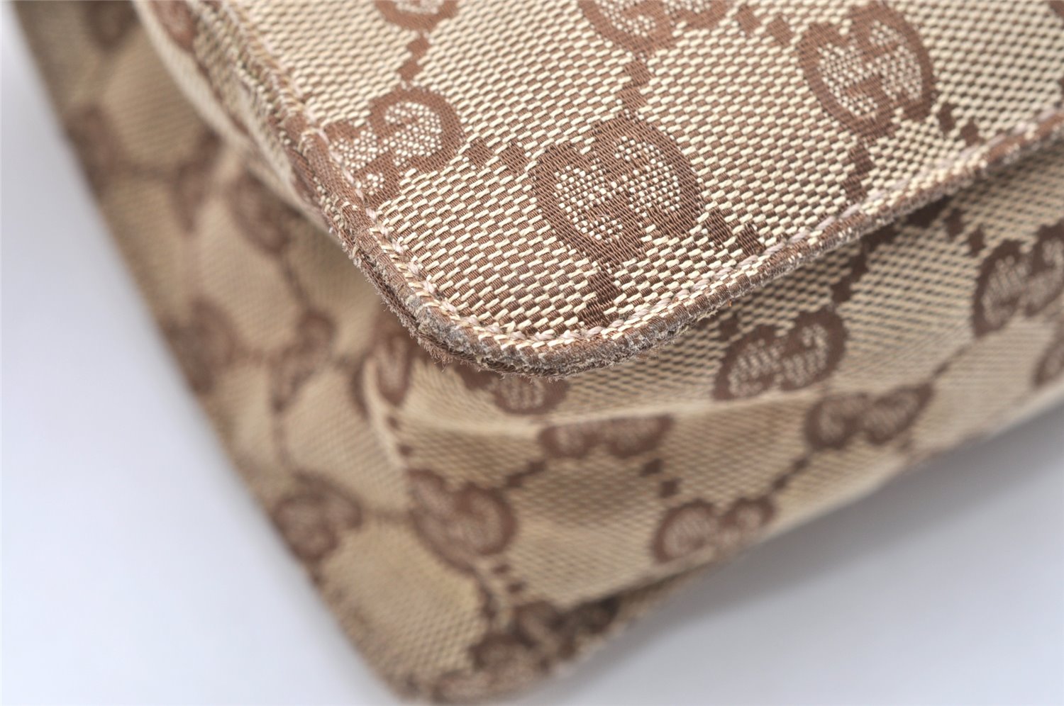 Authentic GUCCI Eclipse Shoulder Cross Bag GG Canvas Leather 120841 Brown 3628K