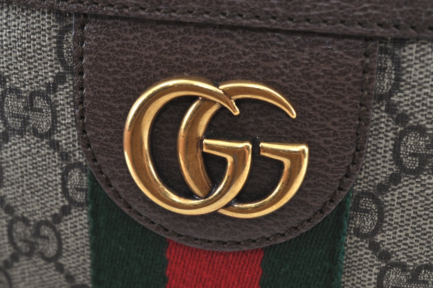 Authentic GUCCI OPHIDIA Shoulder Cross Bag GG PVC Leather 547926 Brown 3629I