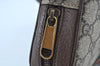 Authentic GUCCI OPHIDIA Shoulder Cross Bag GG PVC Leather 547926 Brown 3629I