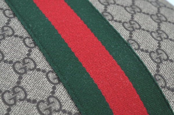 Authentic GUCCI OPHIDIA Shoulder Cross Bag GG PVC Leather 547926 Brown 3629I