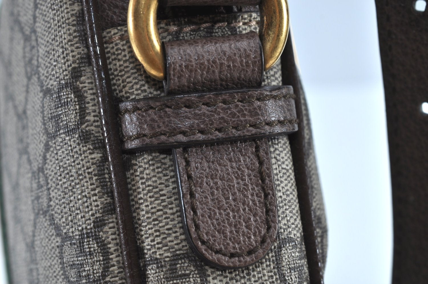 Authentic GUCCI OPHIDIA Shoulder Cross Bag GG PVC Leather 547926 Brown 3629I