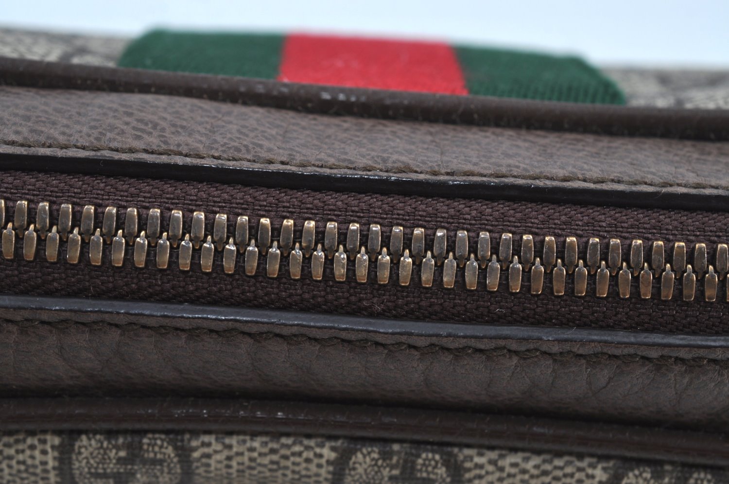 Authentic GUCCI OPHIDIA Shoulder Cross Bag GG PVC Leather 547926 Brown 3629I