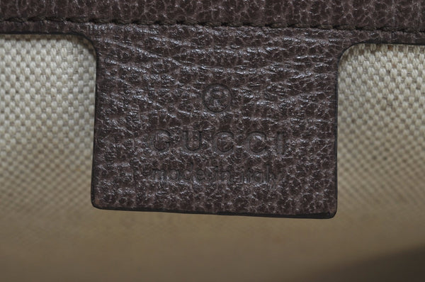 Authentic GUCCI OPHIDIA Shoulder Cross Bag GG PVC Leather 547926 Brown 3629I