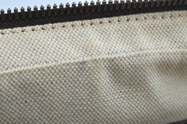 Authentic GUCCI OPHIDIA Shoulder Cross Bag GG PVC Leather 547926 Brown 3629I