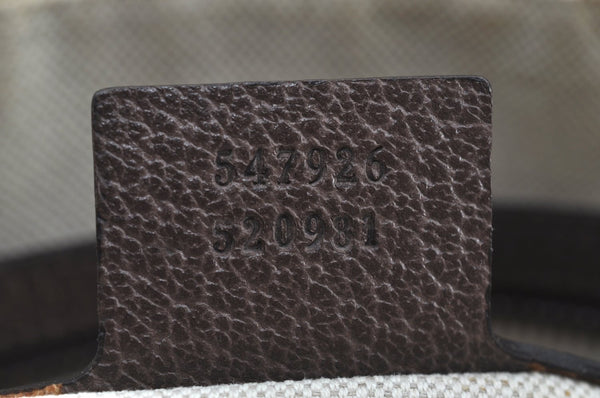 Authentic GUCCI OPHIDIA Shoulder Cross Bag GG PVC Leather 547926 Brown 3629I