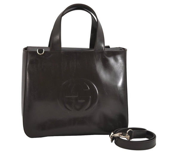 Authentic GUCCI Vintage 2Way Shoulder Hand Bag Purse Leather Brown Junk 3629K