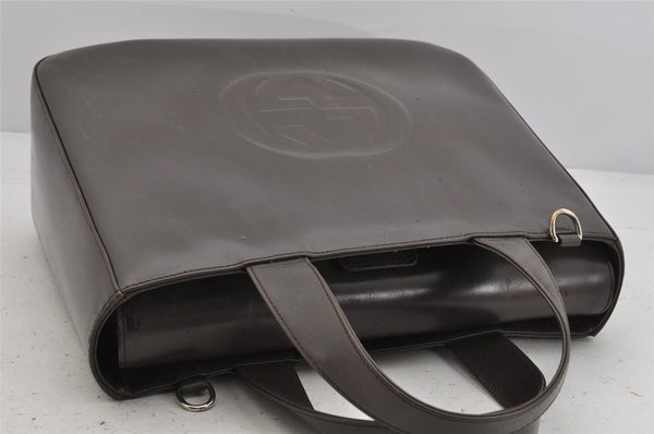 Authentic GUCCI Vintage 2Way Shoulder Hand Bag Purse Leather Brown Junk 3629K
