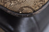 Authentic CELINE C Macadam Carriage Shoulder Bag Canvas Leather Brown 3630J