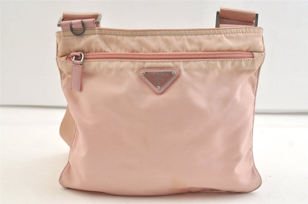 Authentic PRADA Nylon Tessuto Leather Shoulder Cross Body Bag Purse Pink 3630K