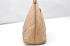 Authentic CHANEL Caviar Skin Medallion CC Logo Shoulder Tote Bag Beige 3631K