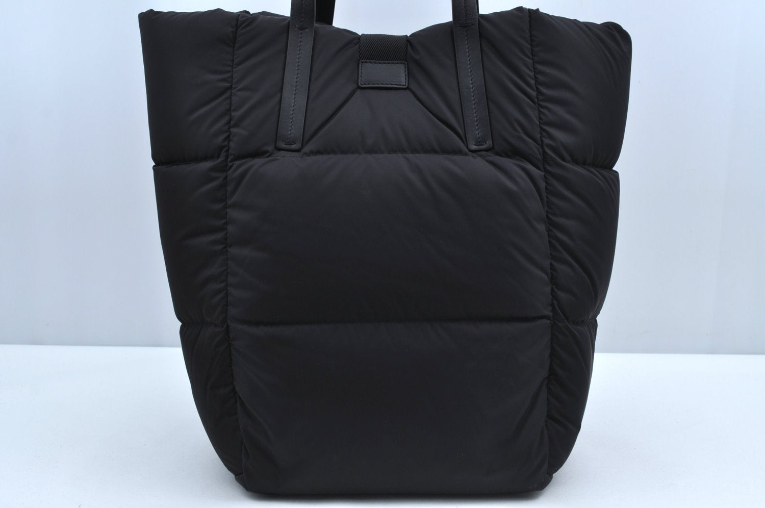 Authentic MONCLER XANDER TOTE LARGE Shoulder Tote Bag Nylon Leather Black 3633M