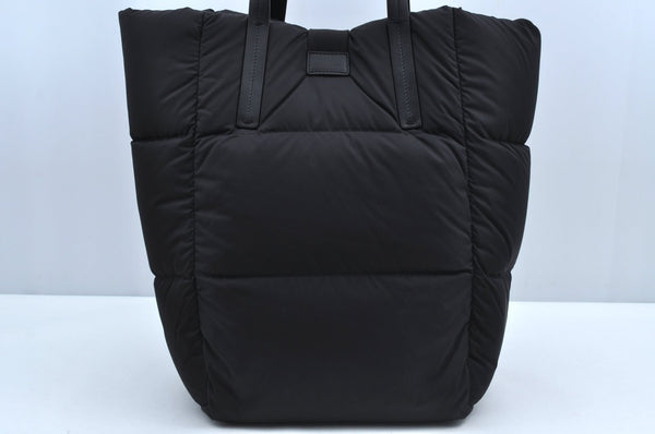 Authentic MONCLER XANDER TOTE LARGE Shoulder Tote Bag Nylon Leather Black 3633M