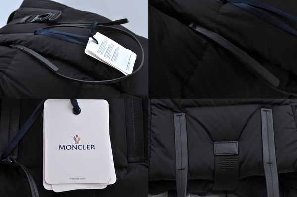 Authentic MONCLER XANDER TOTE LARGE Shoulder Tote Bag Nylon Leather Black 3633M