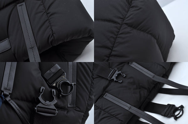 Authentic MONCLER XANDER TOTE LARGE Shoulder Tote Bag Nylon Leather Black 3633M