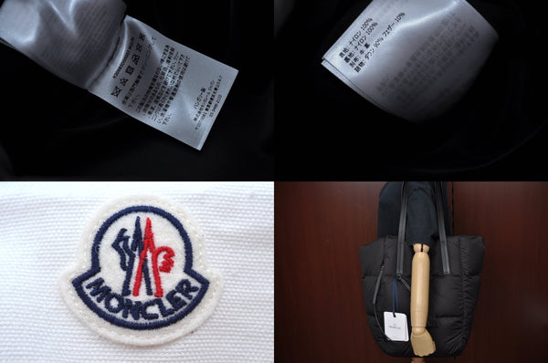 Authentic MONCLER XANDER TOTE LARGE Shoulder Tote Bag Nylon Leather Black 3633M