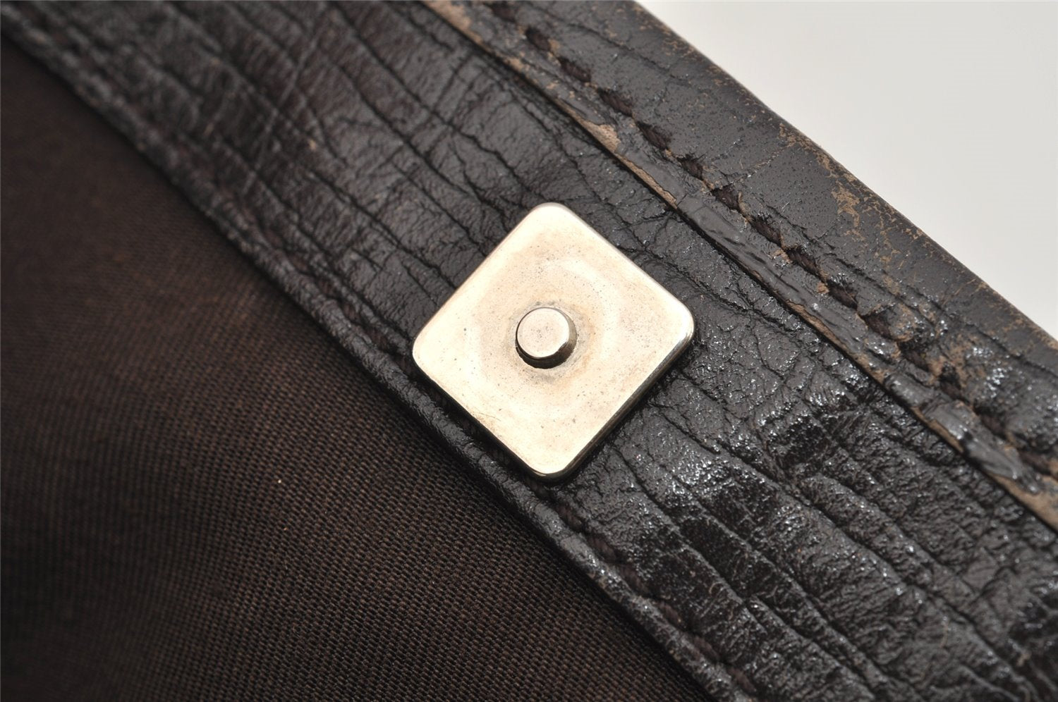 Authentic GUCCI Vintage Shoulder Hand Tote Bag GG PVC Leather 114595 Brown 3634I