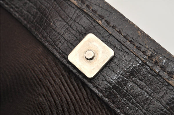 Authentic GUCCI Vintage Shoulder Hand Tote Bag GG PVC Leather 114595 Brown 3634I