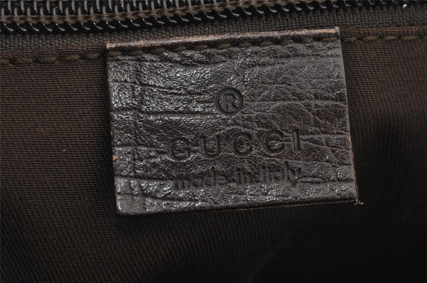 Authentic GUCCI Vintage Shoulder Hand Tote Bag GG PVC Leather 114595 Brown 3634I