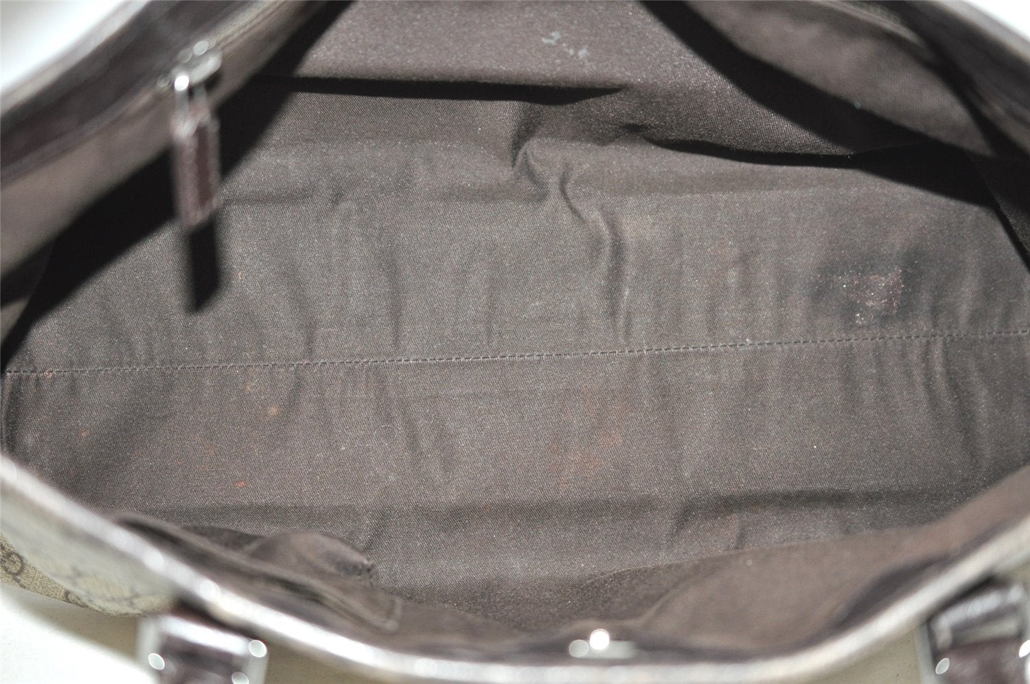 Authentic GUCCI Vintage Shoulder Hand Tote Bag GG PVC Leather 114595 Brown 3634I