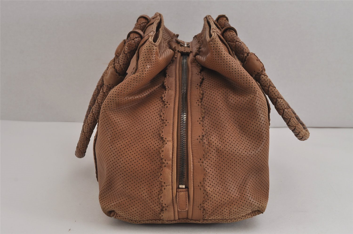 Authentic BOTTEGA VENETA Intrecciato Leather Shoulder Hand Bag Purse Brown 3634J