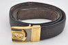 Authentic CHANEL Vintage Calf Skin Belt CC Logo 37.2-40.9" Black Junk 3634K