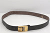 Authentic CHANEL Vintage Calf Skin Belt CC Logo 37.2-40.9" Black Junk 3634K