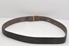 Authentic CHANEL Vintage Calf Skin Belt CC Logo 37.2-40.9" Black Junk 3634K