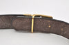 Authentic CHANEL Vintage Calf Skin Belt CC Logo 37.2-40.9" Black Junk 3634K