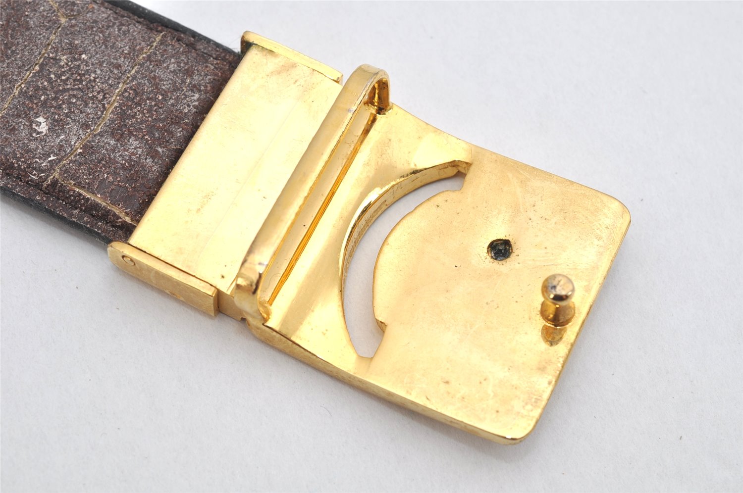 Authentic CHANEL Vintage Calf Skin Belt CC Logo 37.2-40.9