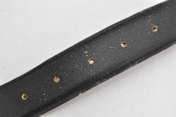Authentic CHANEL Vintage Calf Skin Belt CC Logo 37.2-40.9" Black Junk 3634K