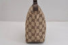 Authentic GUCCI Hand Bag Pouch Purse GG Canvas Leather 34080 Brown 3635J