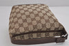 Authentic GUCCI Hand Bag Pouch Purse GG Canvas Leather 34080 Brown 3635J