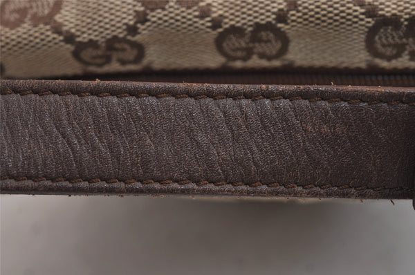 Authentic GUCCI Hand Bag Pouch Purse GG Canvas Leather 34080 Brown 3635J