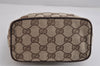 Authentic GUCCI Hand Bag Pouch Purse GG Canvas Leather 34080 Brown 3635J