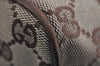 Authentic GUCCI Hand Bag Pouch Purse GG Canvas Leather 34080 Brown 3635J