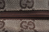 Authentic GUCCI Hand Bag Pouch Purse GG Canvas Leather 34080 Brown 3635J