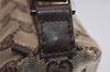 Authentic GUCCI Hand Bag Pouch Purse GG Canvas Leather 34080 Brown 3635J