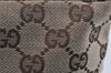 Authentic GUCCI Hand Bag Pouch Purse GG Canvas Leather 34080 Brown 3635J