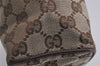 Authentic GUCCI Hand Bag Pouch Purse GG Canvas Leather 34080 Brown 3635J