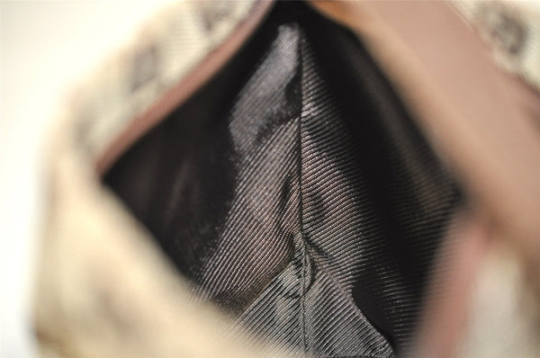 Authentic GUCCI Hand Bag Pouch Purse GG Canvas Leather 34080 Brown 3635J