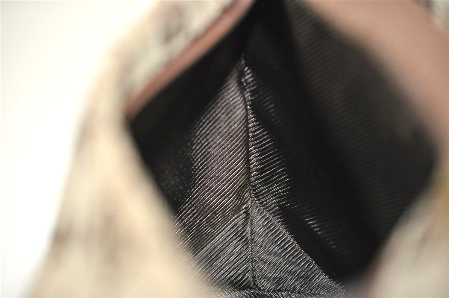 Authentic GUCCI Hand Bag Pouch Purse GG Canvas Leather 34080 Brown 3635J