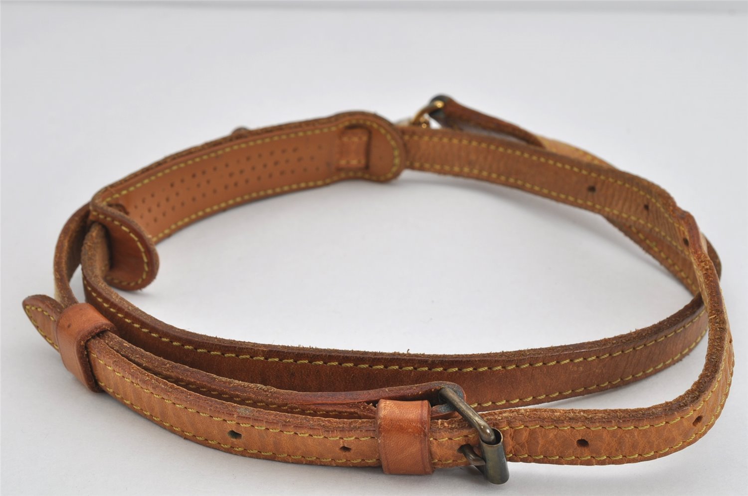 Authentic Louis Vuitton Leather Shoulder Strap Beige 37.8-46.9
