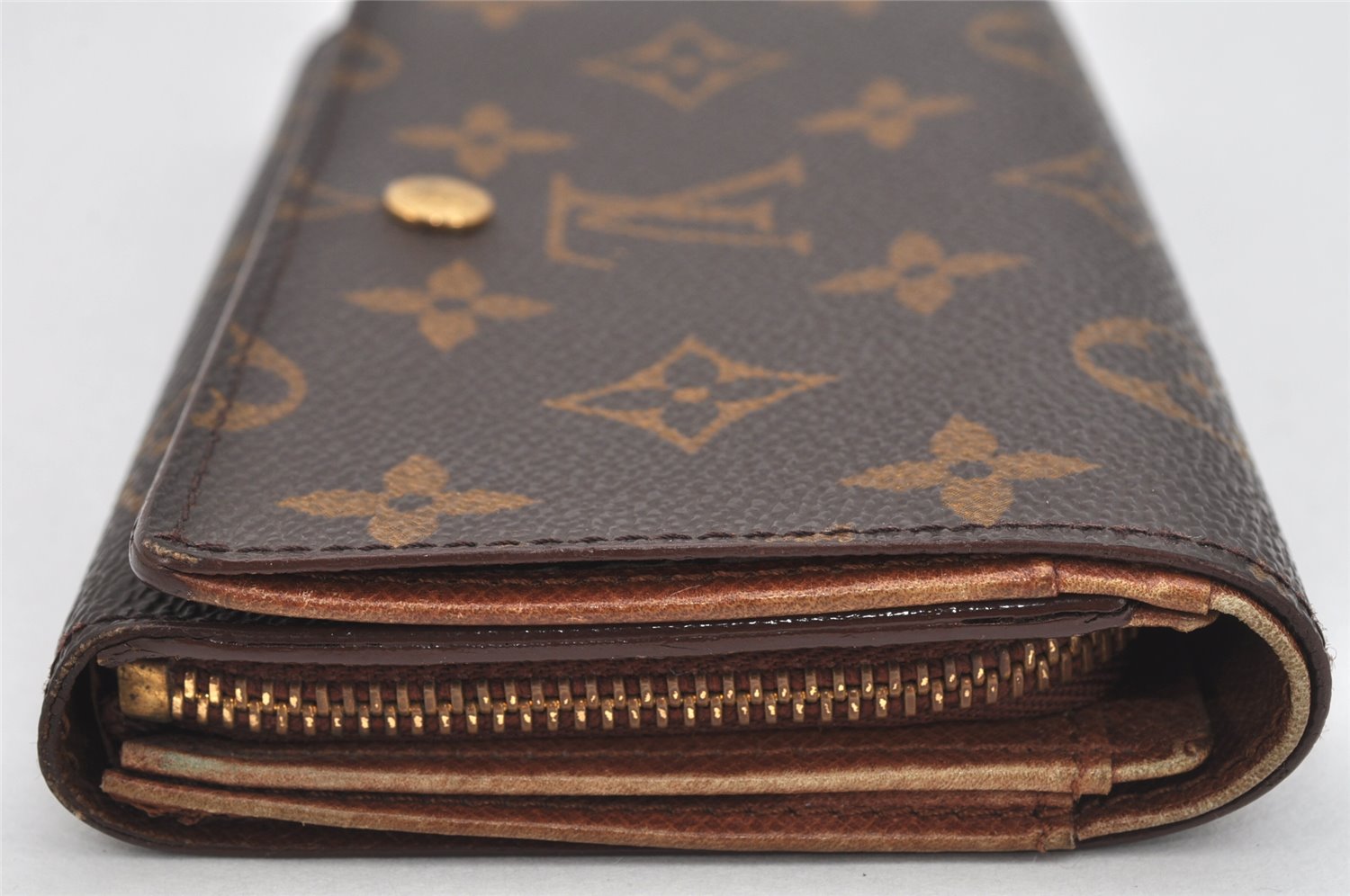 Auth Louis Vuitton Monogram Porte Monnaie Billets Tresor Wallet M61730 LV 3637K