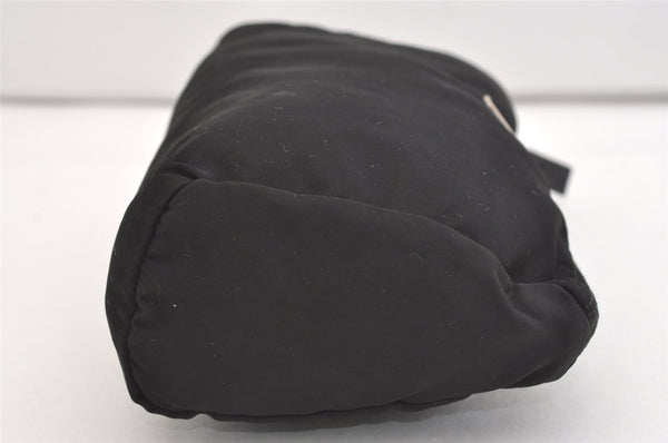 Authentic PRADA Nylon Tessuto Leather Clutch Hand Bag Purse Black 3639J