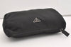 Authentic PRADA Nylon Tessuto Leather Clutch Hand Bag Purse Black 3639J