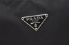 Authentic PRADA Nylon Tessuto Leather Clutch Hand Bag Purse Black 3639J
