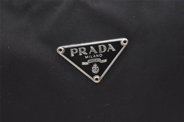 Authentic PRADA Nylon Tessuto Leather Clutch Hand Bag Purse Black 3639J
