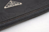 Authentic PRADA Nylon Tessuto Leather Clutch Hand Bag Purse Black 3639J