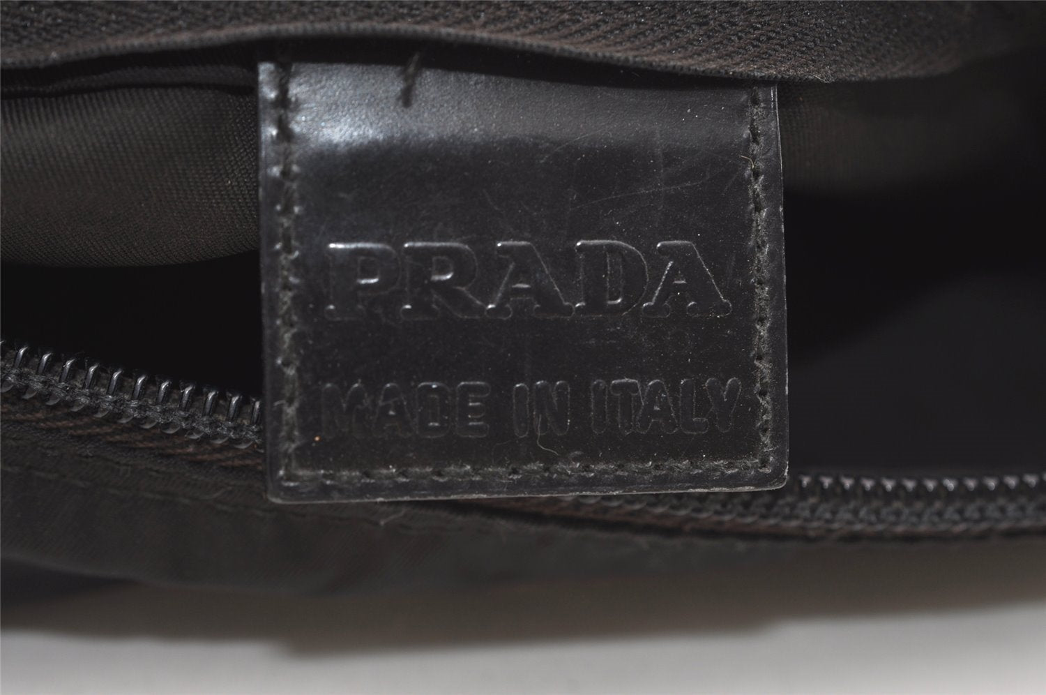 Authentic PRADA Nylon Tessuto Leather Clutch Hand Bag Purse Black 3639J